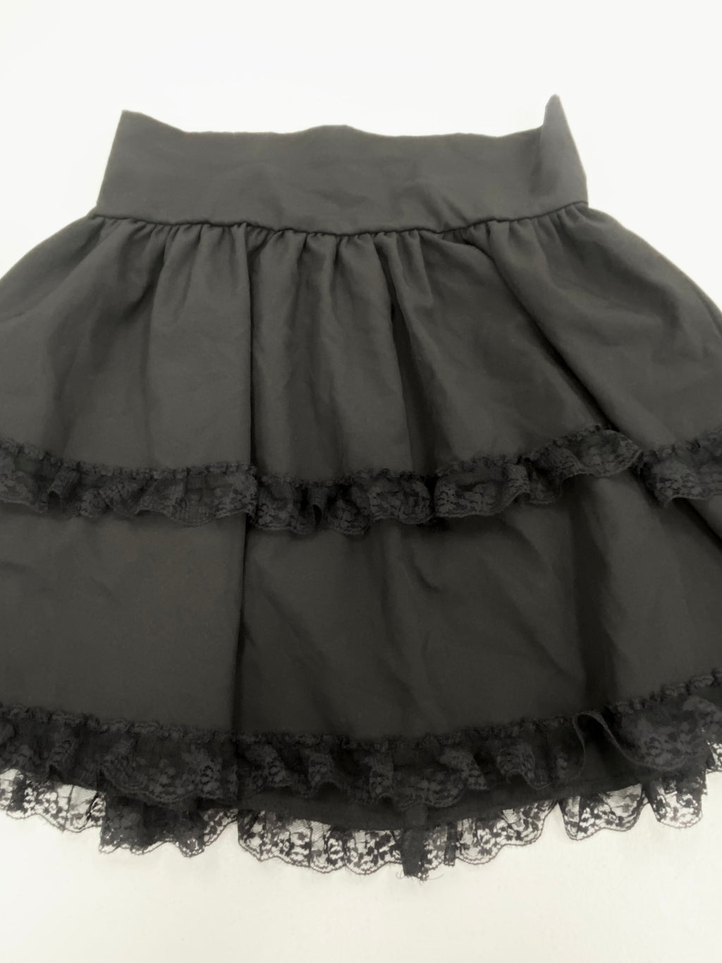 Black Layered Skirt w/ Lace trim