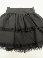 Black Layered Skirt w/ Lace trim