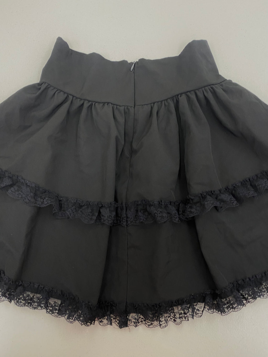 Black Layered Skirt w/ Lace trim